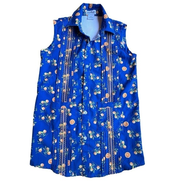 Other - Blue Quail Guayabera Sleeveless Dress in Citrus Pattern Size 4T. EUC